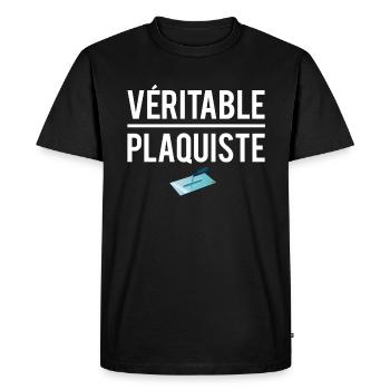 Véritable plaquiste meilleur plaquiste métier - T-shirt Premium bio Homme - noir - Devant - Nico (187cm)