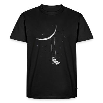 Astronaute sur balançoire - T-shirt Premium bio Homme - noir - Devant - Nico (187cm)