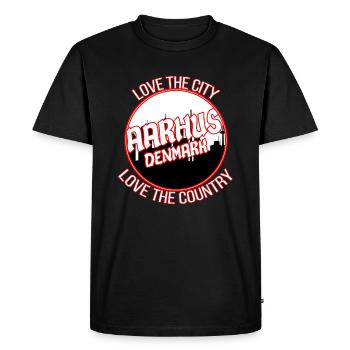 Aarhus Danemark ville motif - T-shirt Premium bio Homme - noir - Devant - Nico (187cm)