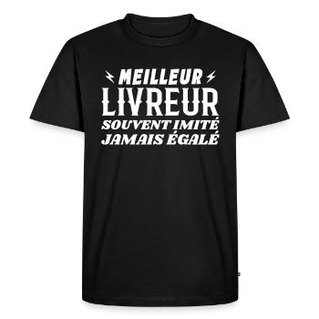 Super Livreur Humour Meilleur Chauffeur Livreur - T-shirt Premium bio Homme - noir - Devant - Nico (187cm)