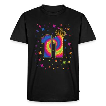 Tie-dye fête du 11ème anniversaire 11 ans - T-shirt Premium bio Homme - noir - Devant - Nico (187cm)