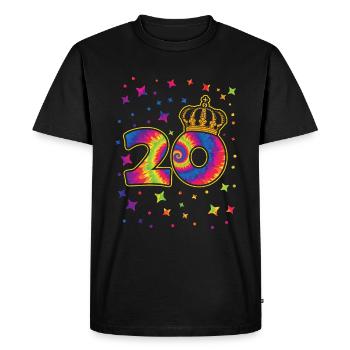 Tie-dye fête d’anniversaire 20 ans 20 ans - T-shirt Premium bio Homme - noir - Devant - Nico (187cm)