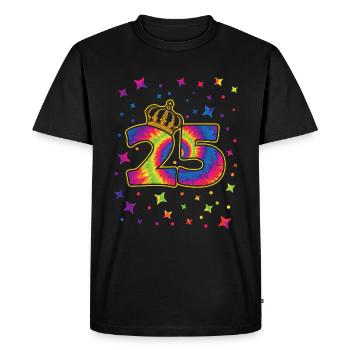 Tie-dye fête d’anniversaire 25 ans 25 ans - T-shirt Premium bio Homme - noir - Devant - Nico (187cm)
