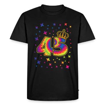 Tie-dye fête d’anniversaire 45 ans 45 ans - T-shirt Premium bio Homme - noir - Devant - Nico (187cm)