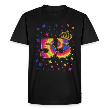 Tie-dye fête d’anniversaire 55 ans 55 ans - T-shirt Premium bio Homme - noir - Devant - Nico (187cm)