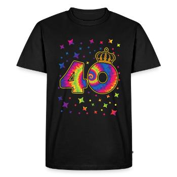 Tie-dye fête d’anniversaire 40 ans 40 ans - T-shirt Premium bio Homme - noir - Devant - Nico (187cm)