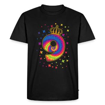 Tie-dye fête d’anniversaire 9 ans 9 ans - T-shirt Premium bio Homme - noir - Devant - Nico (187cm)