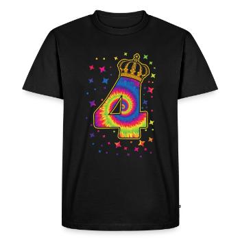Tie-dye fête d’anniversaire 4 ans - T-shirt Premium bio Homme - noir - Devant - Nico (187cm)
