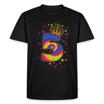 Tie-dye fête d’anniversaire 5 ans 5 ans - T-shirt Premium bio Homme - noir - Devant - Nico (187cm)