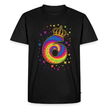 Tie-dye fête d’anniversaire 6 ans 6 ans - T-shirt Premium bio Homme - noir - Devant - Nico (187cm)