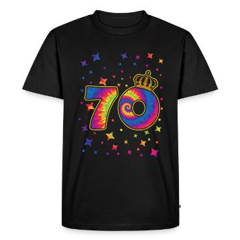 Tie-dye fête du 70e anniversaire 70 ans - T-shirt Premium bio Homme - noir - Devant - Nico (187cm)