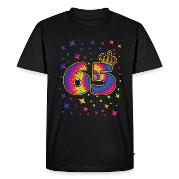 Tie-dye fête d’anniversaire 65 ans 65 ans - T-shirt Premium bio Homme - noir - Devant - Nico (187cm)
