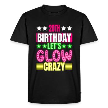 20e anniversaire Let's Glow Crazy Colorful - T-shirt Premium bio Homme - noir - Devant - Nico (187cm)