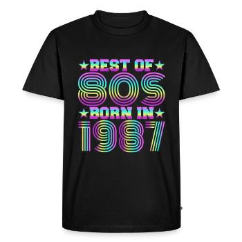 Best of the 80s Born in 1987 Vintage - Men's Premium Organic T-Shirt - black - Front - Nico (187cm)