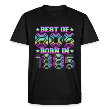 Le meilleur des années 80 Né en 1985 Vintage - T-shirt Premium bio Homme - noir - Devant - Nico (187cm)