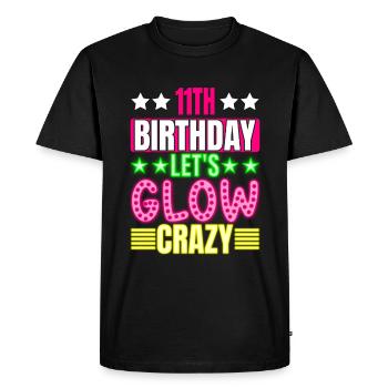 11e anniversaire Let's Glow Crazy Colorful - T-shirt Premium bio Homme - noir - Devant - Nico (187cm)