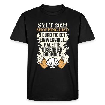 9€ ticket disposable grill pallet canned beer with - Men's Premium Organic T-Shirt - black - Front - Nico (187cm)