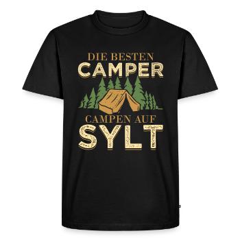 The best campers camp on Sylt Möwe In North Sea - Men's Premium Organic T-Shirt - black - Front - Nico (187cm)