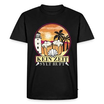 Je n'ai rien à faire sauf aller à Sylt et célébrer - T-shirt Premium bio Homme - noir - Devant - Nico (187cm)