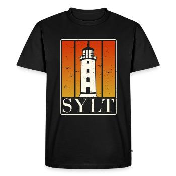 I Love Sylt My Island To Relax Möwe In - Men's Premium Organic T-Shirt - black - Front - Nico (187cm)