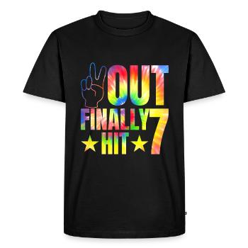 Enfin atteint le 7e anniversaire du célébrant de 7 ans - T-shirt Premium bio Homme - noir - Devant - Nico (187cm)