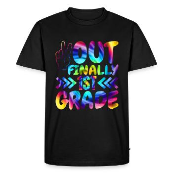 Peace Out Enfin les élèves de 1ère année du primaire - T-shirt Premium bio Homme - noir - Devant - Nico (187cm)