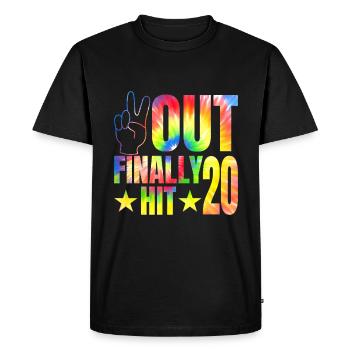 Enfin frappé le célébrant de 20 ans 20. - T-shirt Premium bio Homme - noir - Devant - Nico (187cm)