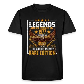 Legends were born in 1977, aged like whiskey - Men's Premium Organic T-Shirt - black - Front - Nico (187cm)