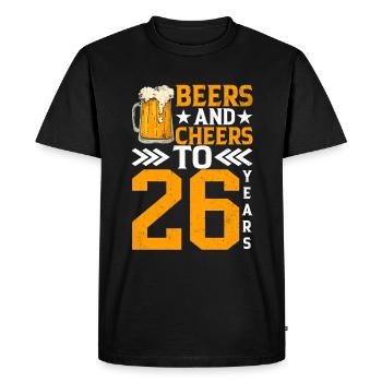 Acclamations et bière à 26 ans Chope de bière mousseuse - T-shirt Premium bio Homme - noir - Devant - Nico (187cm)