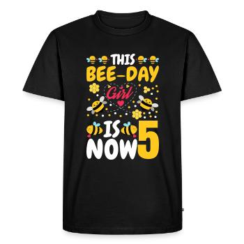Cette fille du jour de l’abeille est maintenant 5.5. - T-shirt Premium bio Homme - noir - Devant - Nico (187cm)