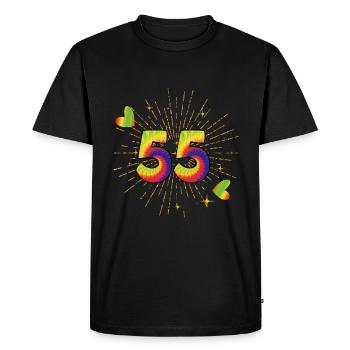 Tie-dye fête d’anniversaire 55 ans 55 ans - T-shirt Premium bio Homme - noir - Devant - Nico (187cm)