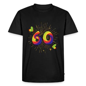 Tie-dye Fête d’anniversaire 60 ans 60 ans - T-shirt Premium bio Homme - noir - Devant - Nico (187cm)