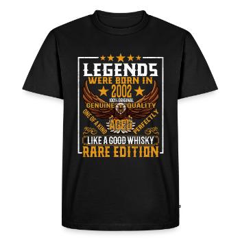Legends Were Born in 2002, Aged Like Whisky - Men's Premium Organic T-Shirt - black - Front - Nico (187cm)