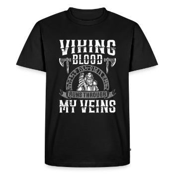 Le sang viking coule dans mes veines Us - T-shirt Premium bio Homme - noir - Devant - Nico (187cm)