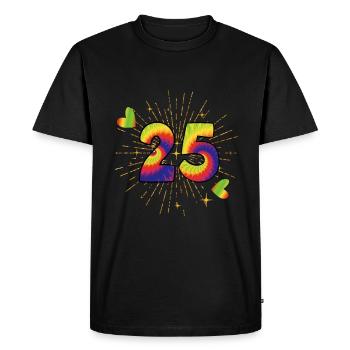 Tie-dye fête d’anniversaire 25 ans 25 ans - T-shirt Premium bio Homme - noir - Devant - Nico (187cm)