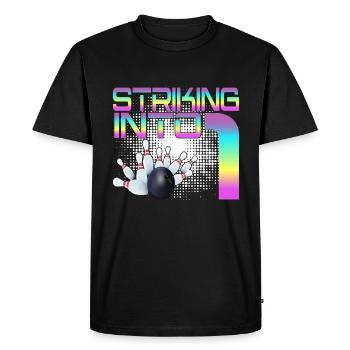 Hitting In 4 Bowling Bowlers 4th Birthday Party - Men's Premium Organic T-Shirt - black - Front - Nico (187cm)