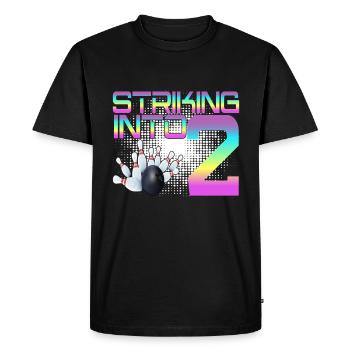 Hitting In 2 Bowling Bowlers 2nd Birthday Party - Men's Premium Organic T-Shirt - black - Front - Nico (187cm)