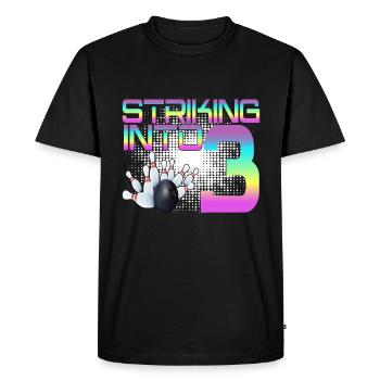 Hitting In 3 Bowling Bowlers 3rd Birthday Party - Men's Premium Organic T-Shirt - black - Front - Nico (187cm)
