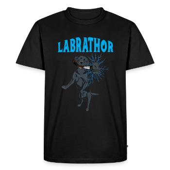 Labrathor Labrador Retriever Golden Retriever - Men's Premium Organic T-Shirt - black - Front - Nico (187cm)