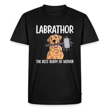 Labrathor Labrador Retriever Golden Retriever - Men's Premium Organic T-Shirt - black - Front - Nico (187cm)