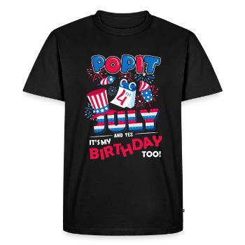 Nous sommes le 4 juillet et oui, c’est mon anniversaire. - T-shirt Premium bio Homme - noir - Devant - Nico (187cm)