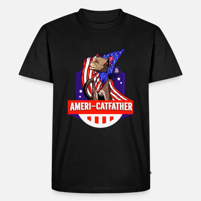 Ameri-catfather July 4 Independence Day - Men's Premium Organic T-Shirt - black