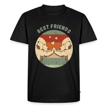 Dogs Puppies Best Friends Labrador Dog Retriever - Men's Premium Organic T-Shirt - black - Front - Nico (187cm)
