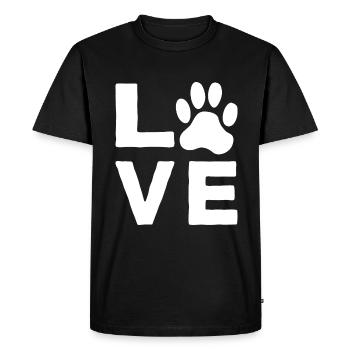 Chien Amour Chien Amour Chien Amour Patte - T-shirt Premium bio Homme - noir - Devant - Nico (187cm)