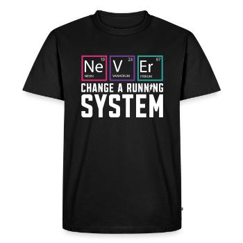 Never Change A Running System Runner Marathon - Men's Premium Organic T-Shirt - black - Front - Nico (187cm)
