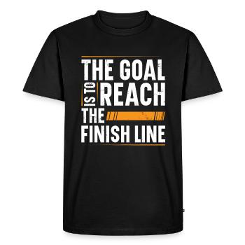 L’objectif est d’atteindre la ligne d’arrivée - T-shirt Premium bio Homme - noir - Devant - Nico (187cm)