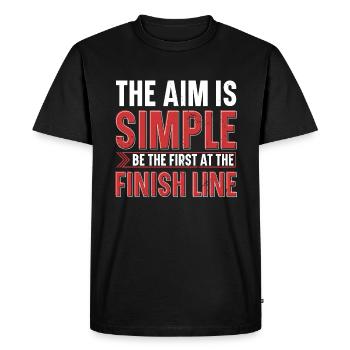 L’objectif est simplement le premier à la ligne d’arrivée - T-shirt Premium bio Homme - noir - Devant - Nico (187cm)