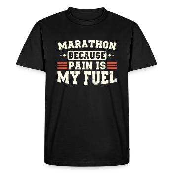 Marathon Because Pain Is My Fuel Runner Marathon - Men's Premium Organic T-Shirt - black - Front - Nico (187cm)