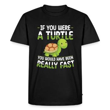 Si vous étiez une tortue, vous seriez une - T-shirt Premium bio Homme - noir - Devant - Nico (187cm)