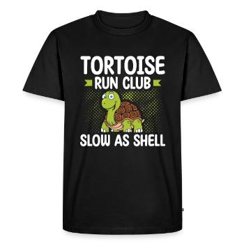 Tortoise Running Club Slow as a shell - Men's Premium Organic T-Shirt - black - Front - Nico (187cm)